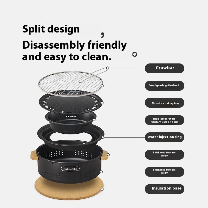 Naturehike Portable Charcoal Camping Stove for Outdoor Barbecue and Picnic