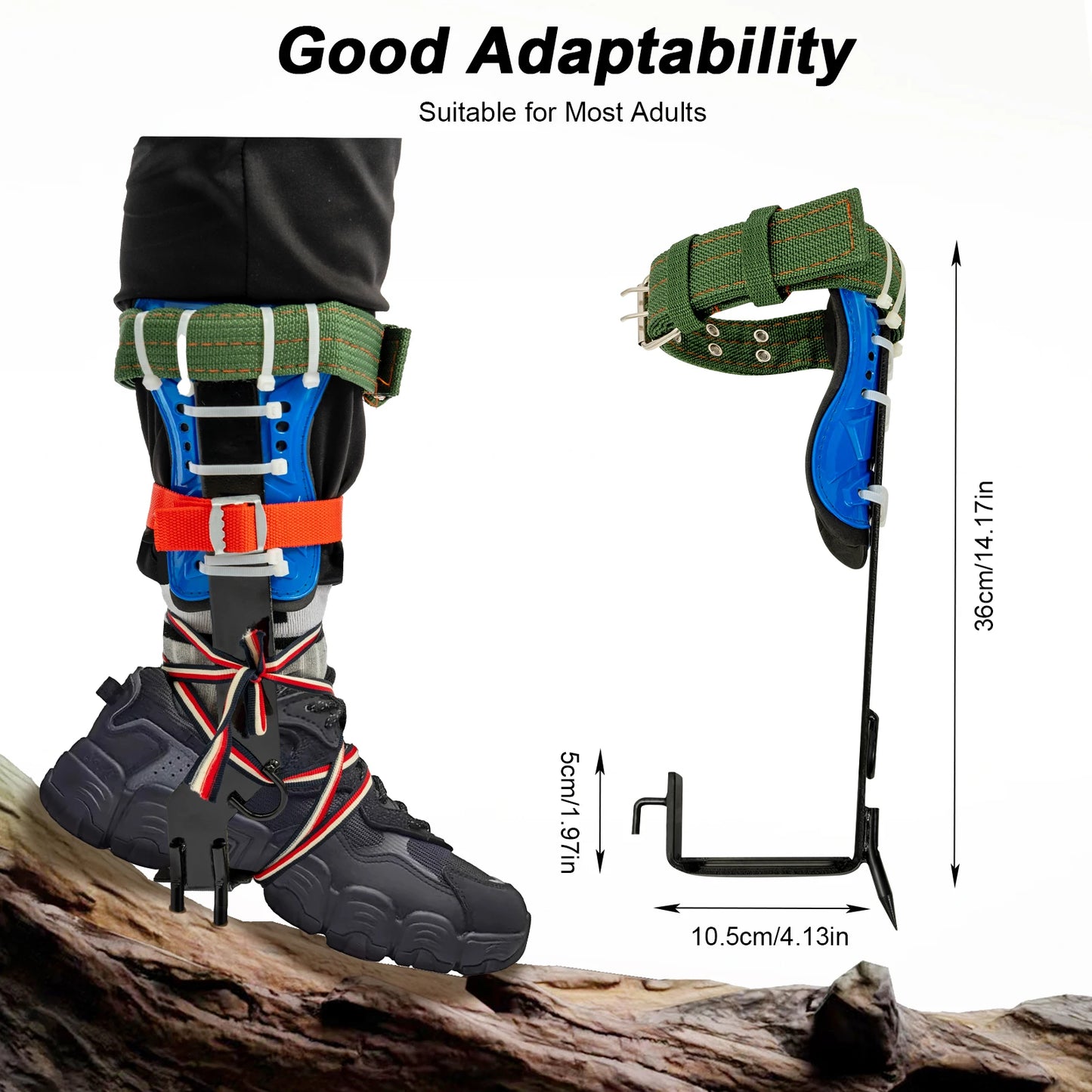 Tree Climbing Spikes Kit With Safety Harness Gloves Double Teeth