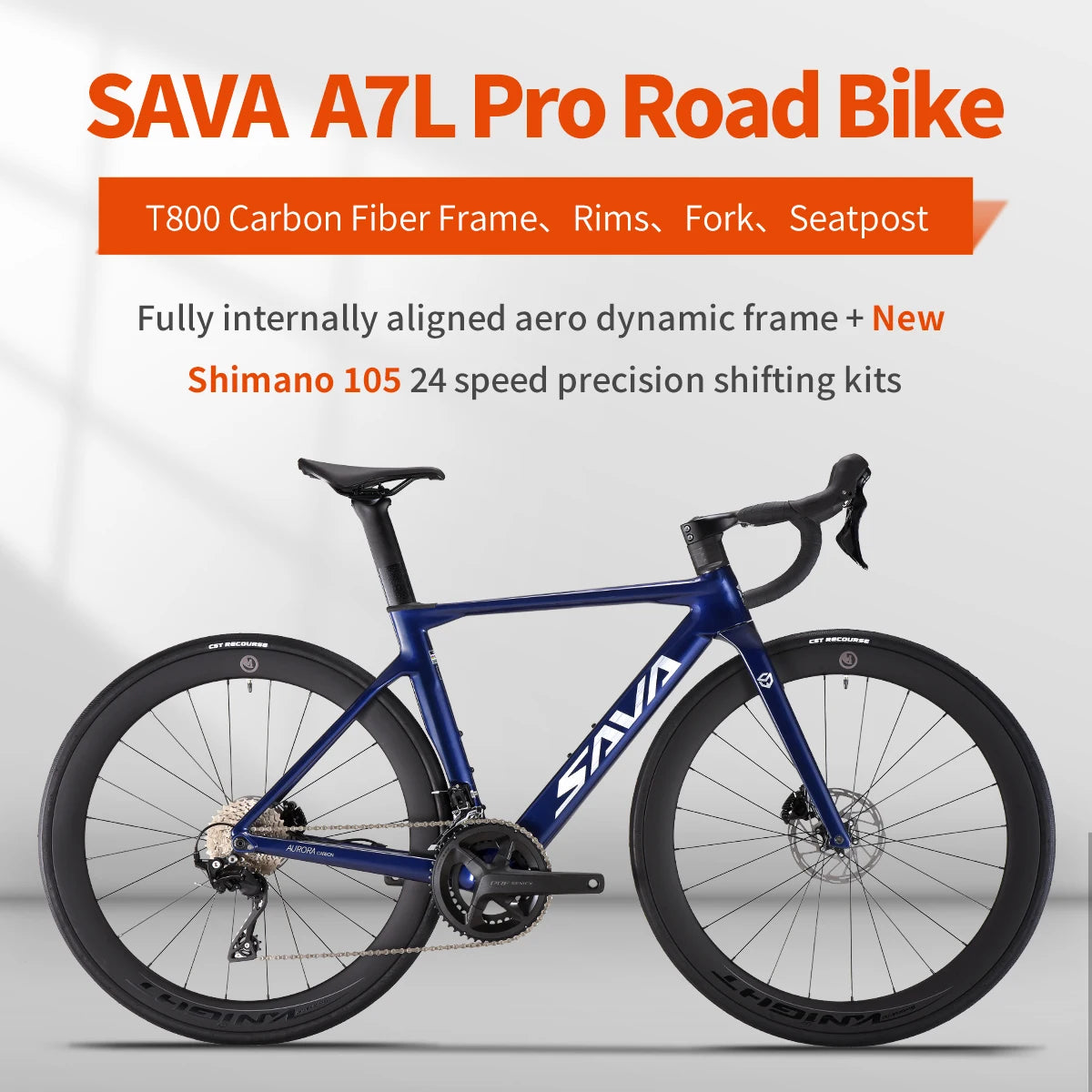 SAVA A7LPro Carbon Fiber Road Bike Shimano 105 7120 Groupset