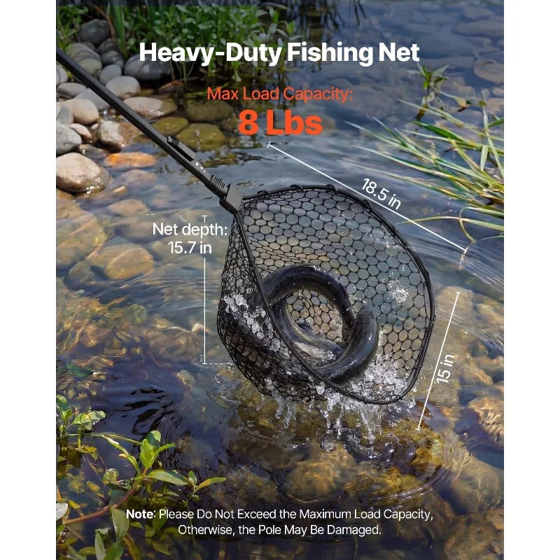 Foldable Landing Net With Telescopic Handle 6063 Aluminum Fishing Net