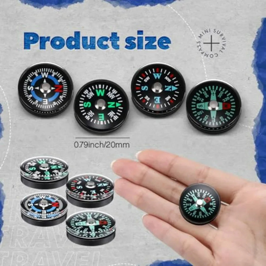 100 Pcs Bulk 20mm Button Compass Oil Filled For Camping
