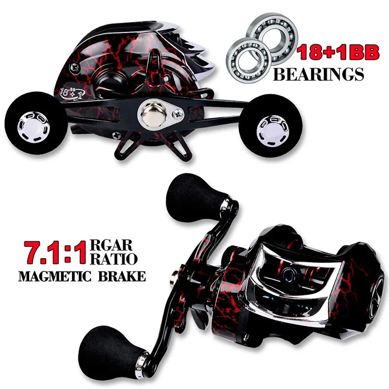 Spinning Reels 7 1 Gear Ratio Eighteen Plus One Ball Bearings CNC Spool