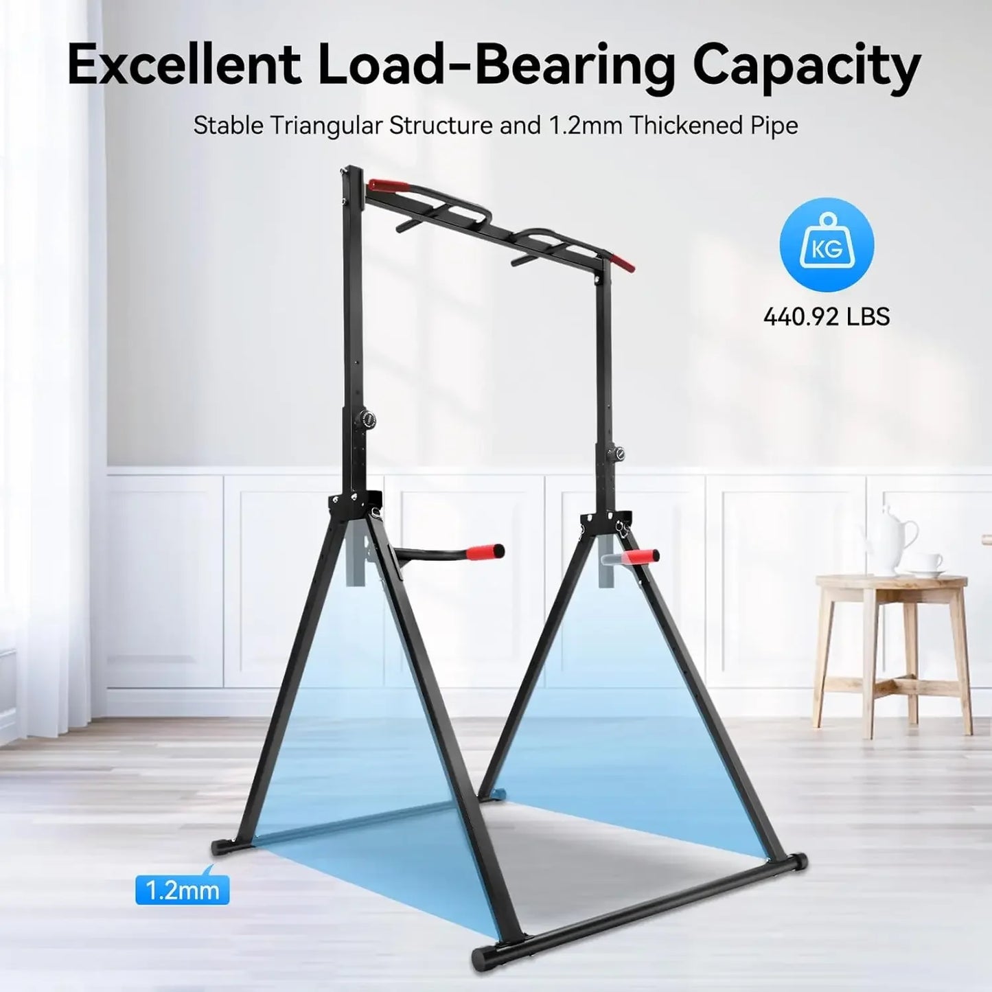 Power Tower Chin Up Bar Dip Bar Home Gym Adjustable