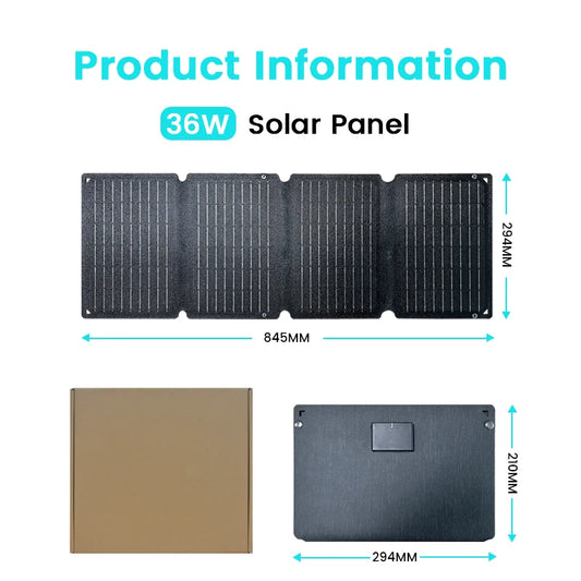 CTOLITY 54W ETFE Solar Panel Portable Folding USB Type C
