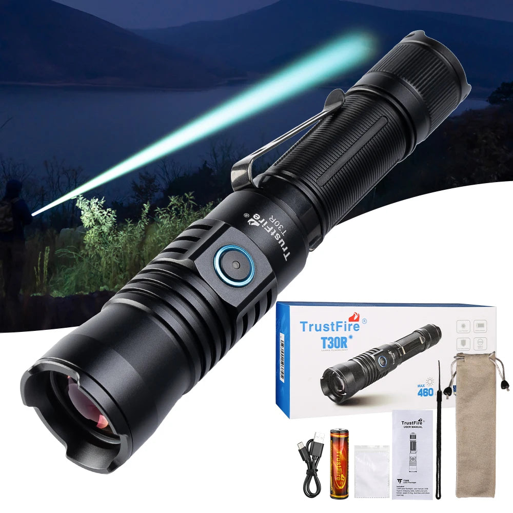 TrustFire T30R Tactical Flashlight 1100M Range 460 Lumen USB Rechargeable