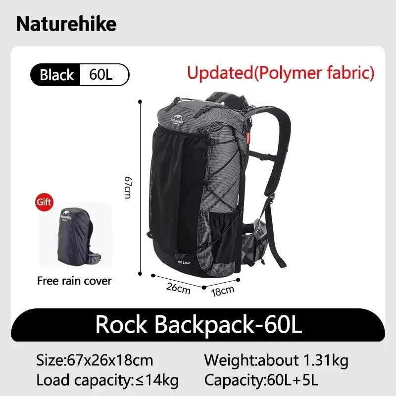 Naturehike Rock Hiking Backpack With Rain Cover And Large Capacity