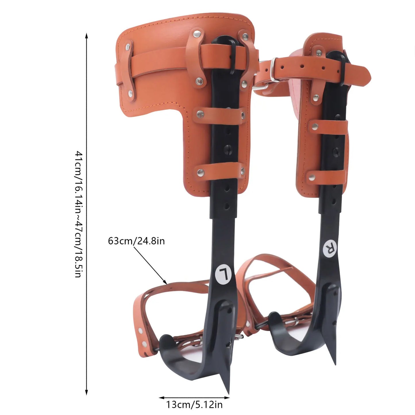 Tree Climbing Spike Set With Adjustable Straps And Gaffs