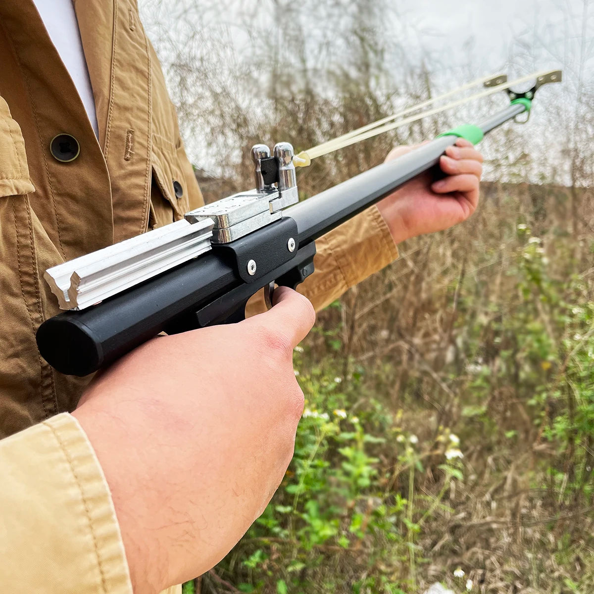 Powerful Metal Slingshot Outdoor Hunting Catapult With Auto Trigger