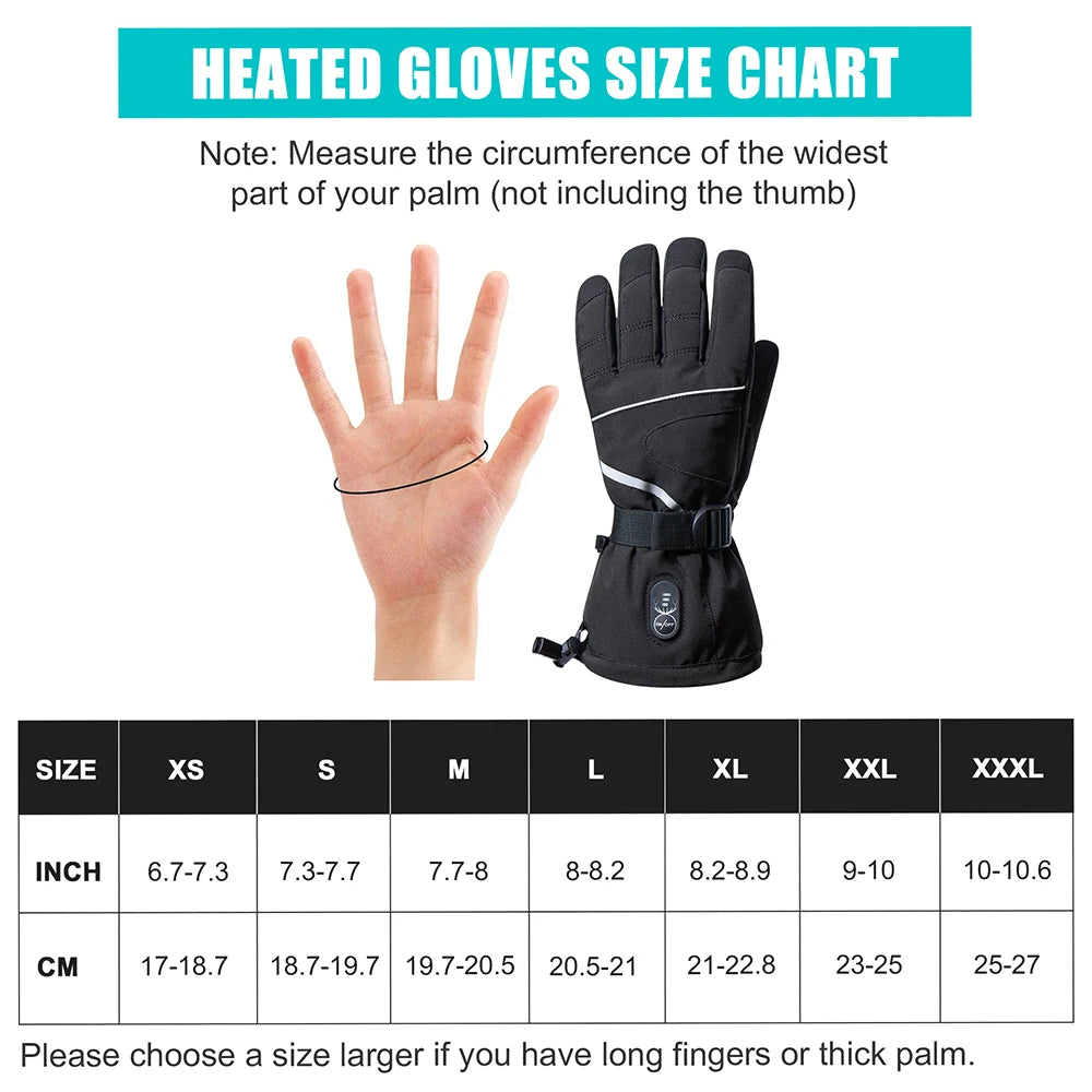 Snow Deer Heated Motorcycle Gloves Winter Waterproof Rechargeable Thermal