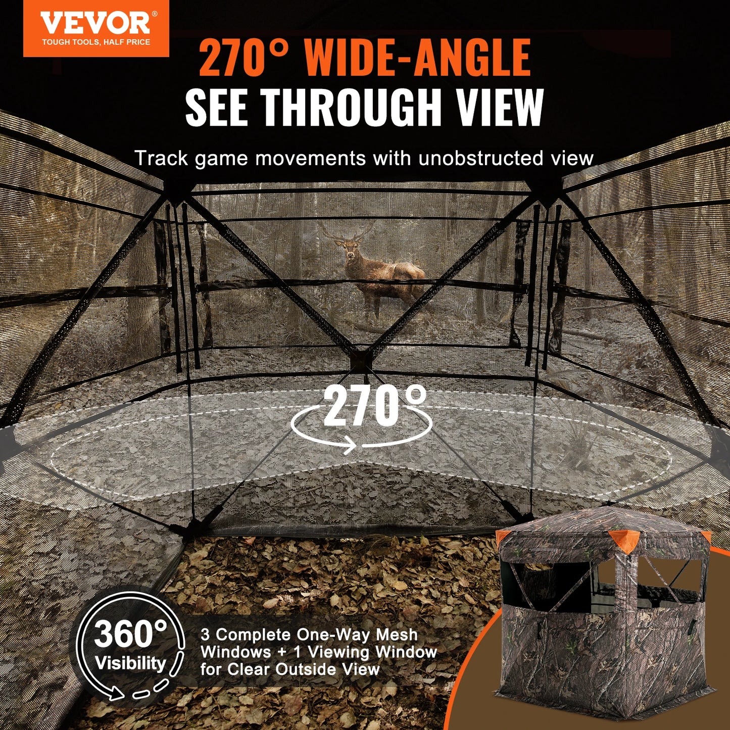Hunting Blind 270 Degree See Through Ground Blind Mesh For Turkey And Deer