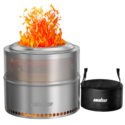 Wood Burning Smokeless Stainless Steel Fire Pit With Carry Bag