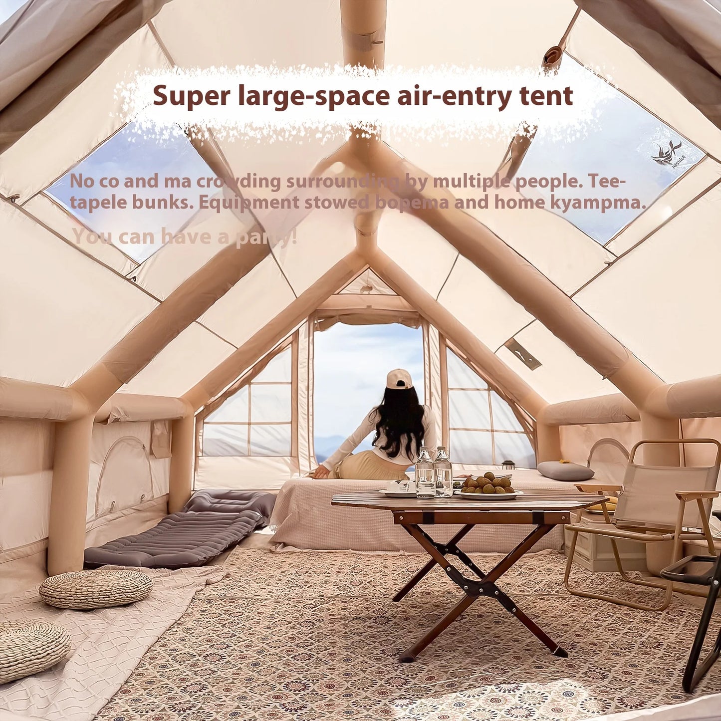 Pakicetus Inflatable Premium Family Tent With Stove Plug