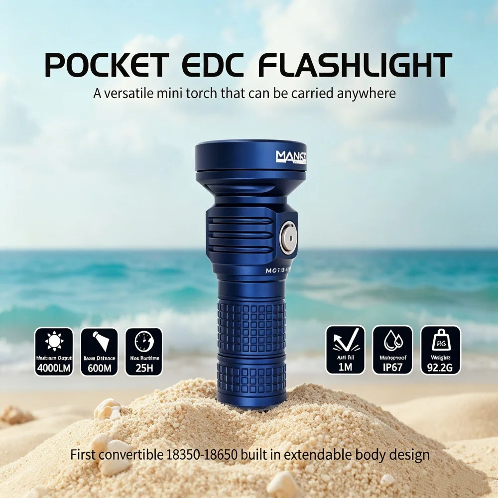 Manker MC13 II SE Flashlight 4500 Lumen USB C Rechargeable