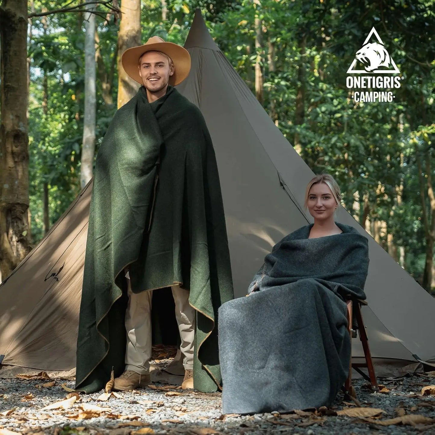YTYIN Large Natural Wool Camping Blanket