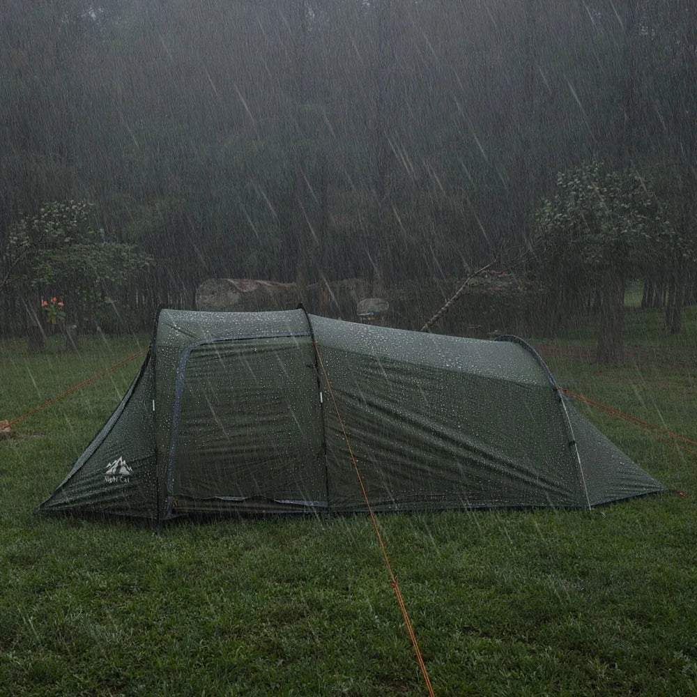 Night Cat 4 Person Waterproof Outdoor Family Tent With Porch
