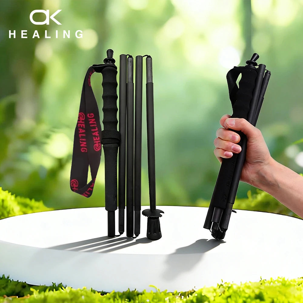Okhealing Ultralight Carbon Fiber Five Section Trekking Poles For Hiking