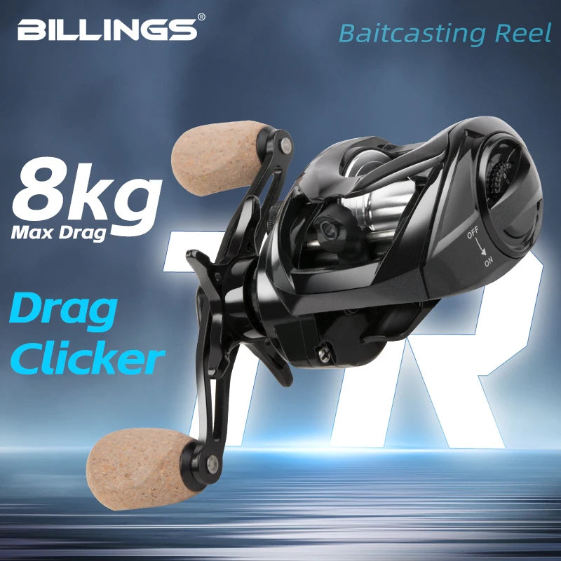 Billings Baitcasting Fishing Reel 8Kg Max Drag 7to1 Magnetic Brake