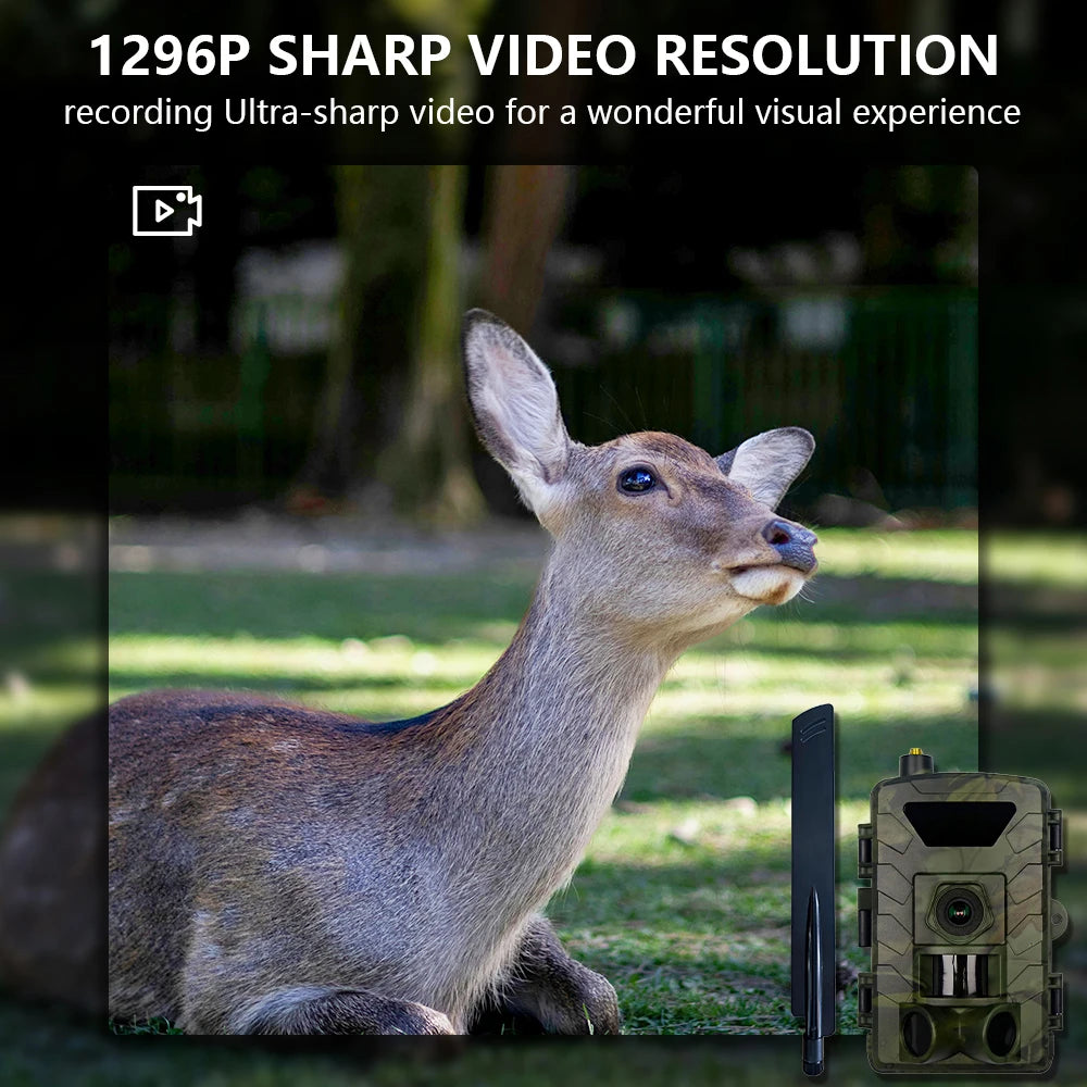 Fargarloo 4G App Controlled Trail Camera 60MP 1296P Night Vision