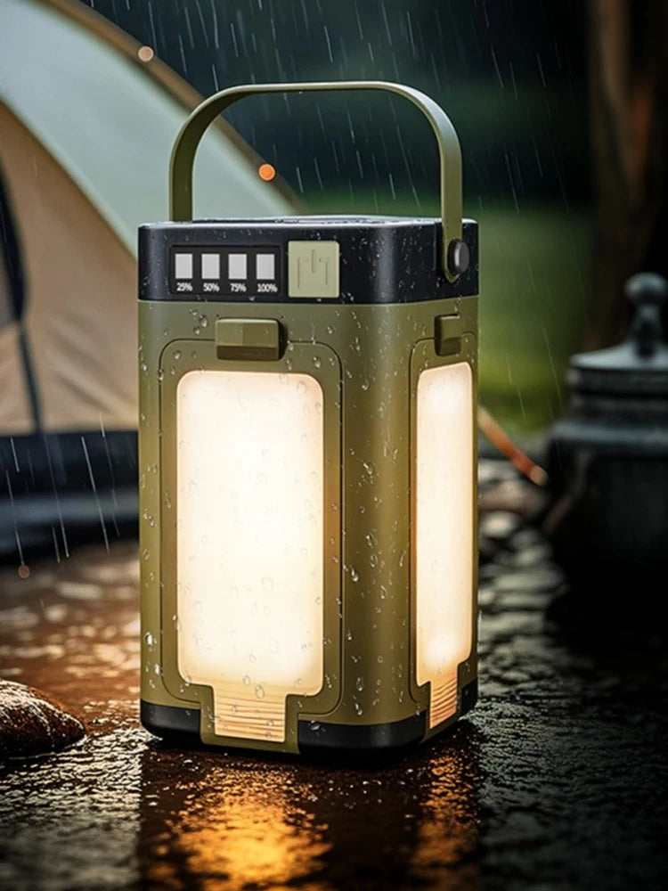Foldable Solar Camping Lantern With Rechargeable Power Bank