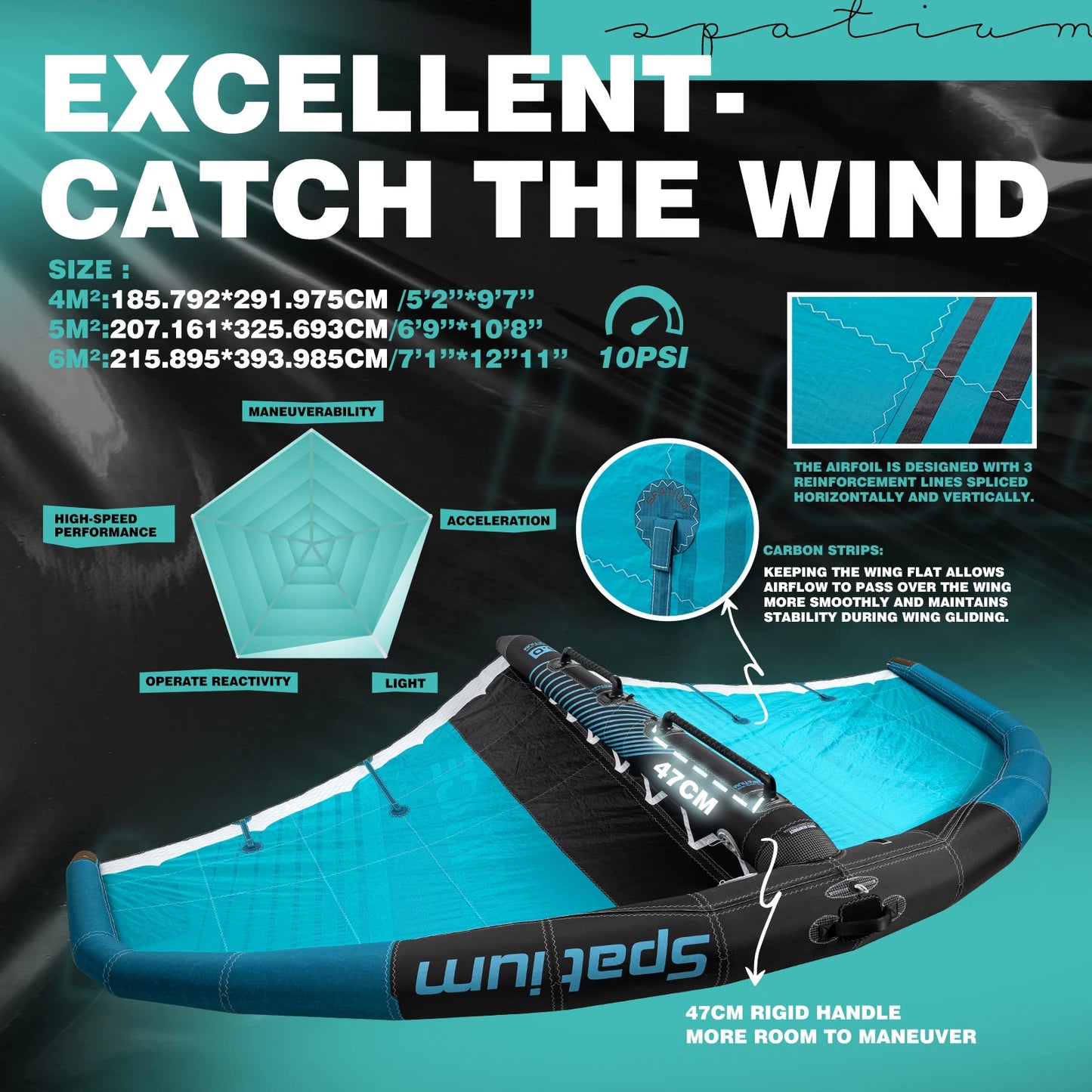 Spatium Lucid Ice Racing Inflatable Wing Foiling Handheld
