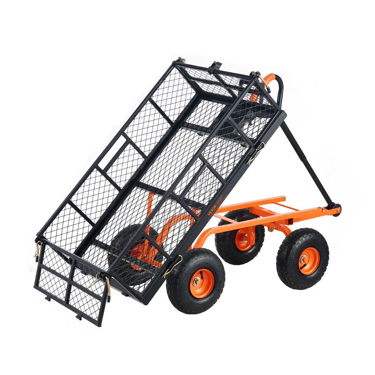 SucceBuy Heavy Duty Metal Garden Utility Dump Car Wagon
