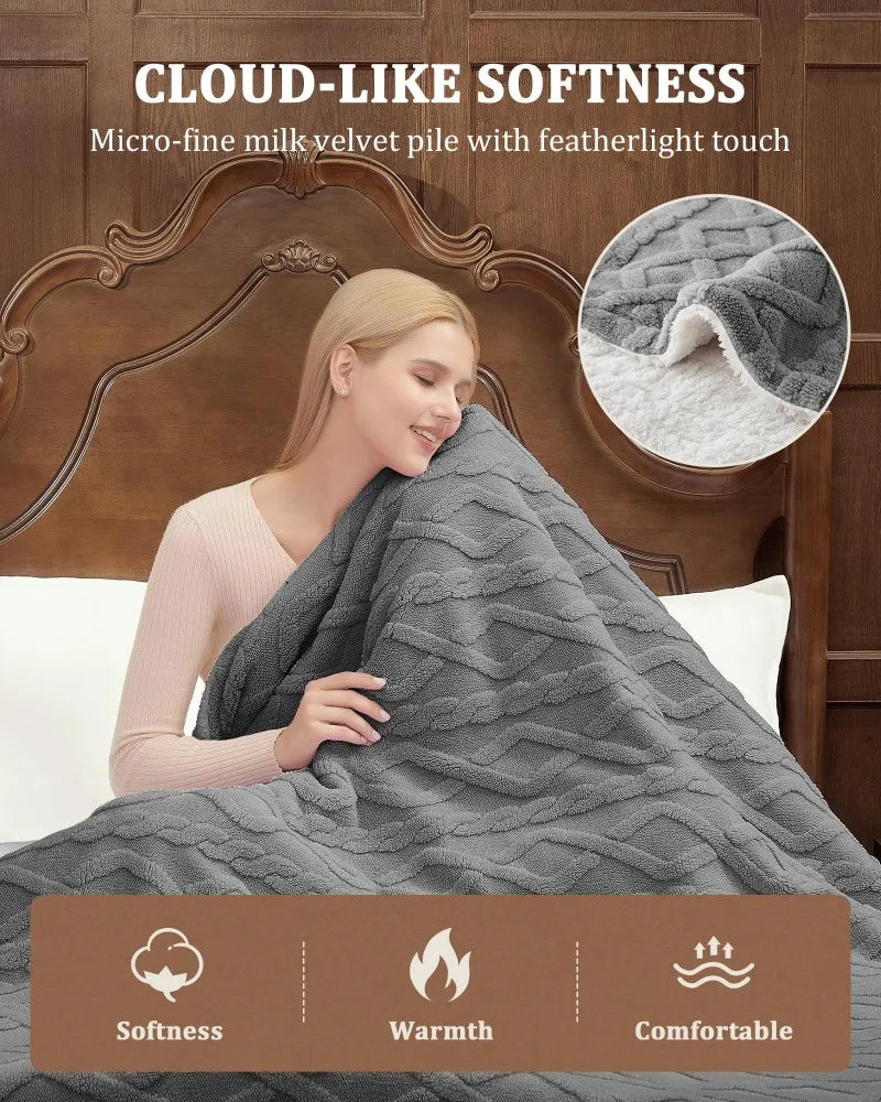 Electric Heated Blanket With LCD Controller Auto Shut Off