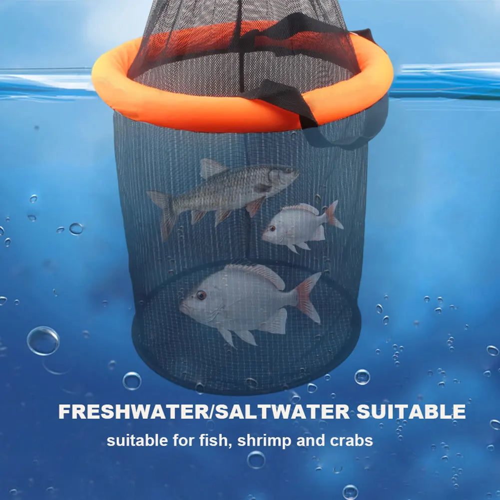 Shunmaii Floating Bait Basket Collapsible Fishing Keeper Bucket