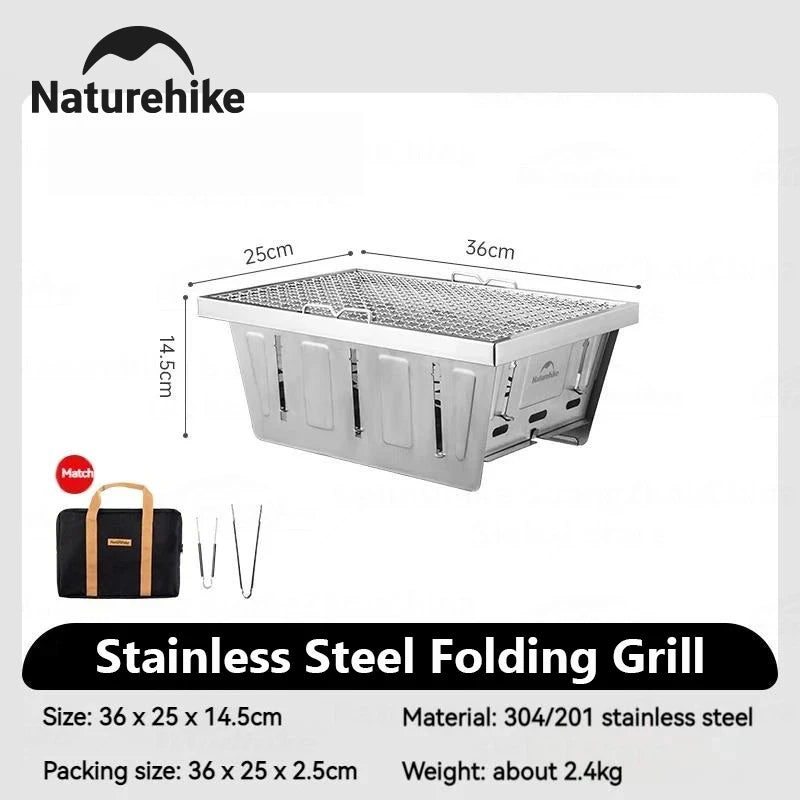 Naturehike Camping Charcoal Grill for IGT Table Portable Folding Barbecue