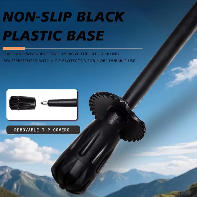 OKHEALING Ultra Light Foldable Carbon Fiber Trekking Poles For Hiking