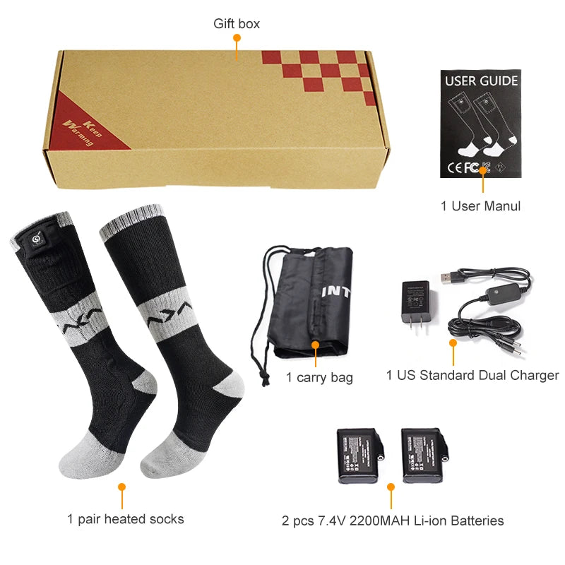 Savior Heat Rechargeable Electric Heated Socks Winter Warm Thermal Cycling