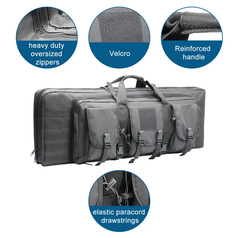 LQARMY Tactical Double Rifle Case Molle Bag Sniper Airsoft Gun