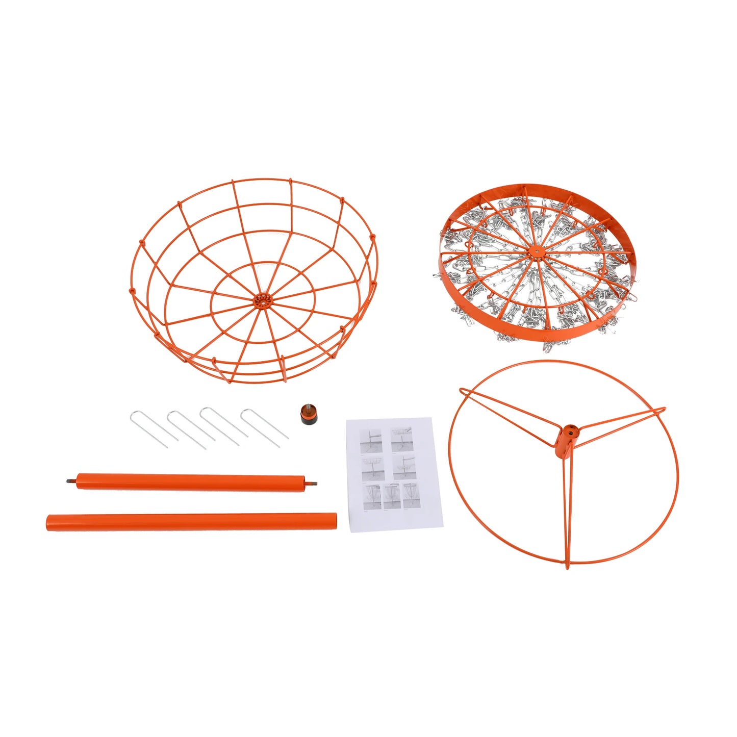 Disc Golf Training Basket With 24 Chain Portable Target For Outdoor Play