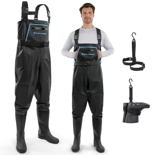 WaveWalker Fishing Waders Waterproof PVC With Slip Resistant Boots
