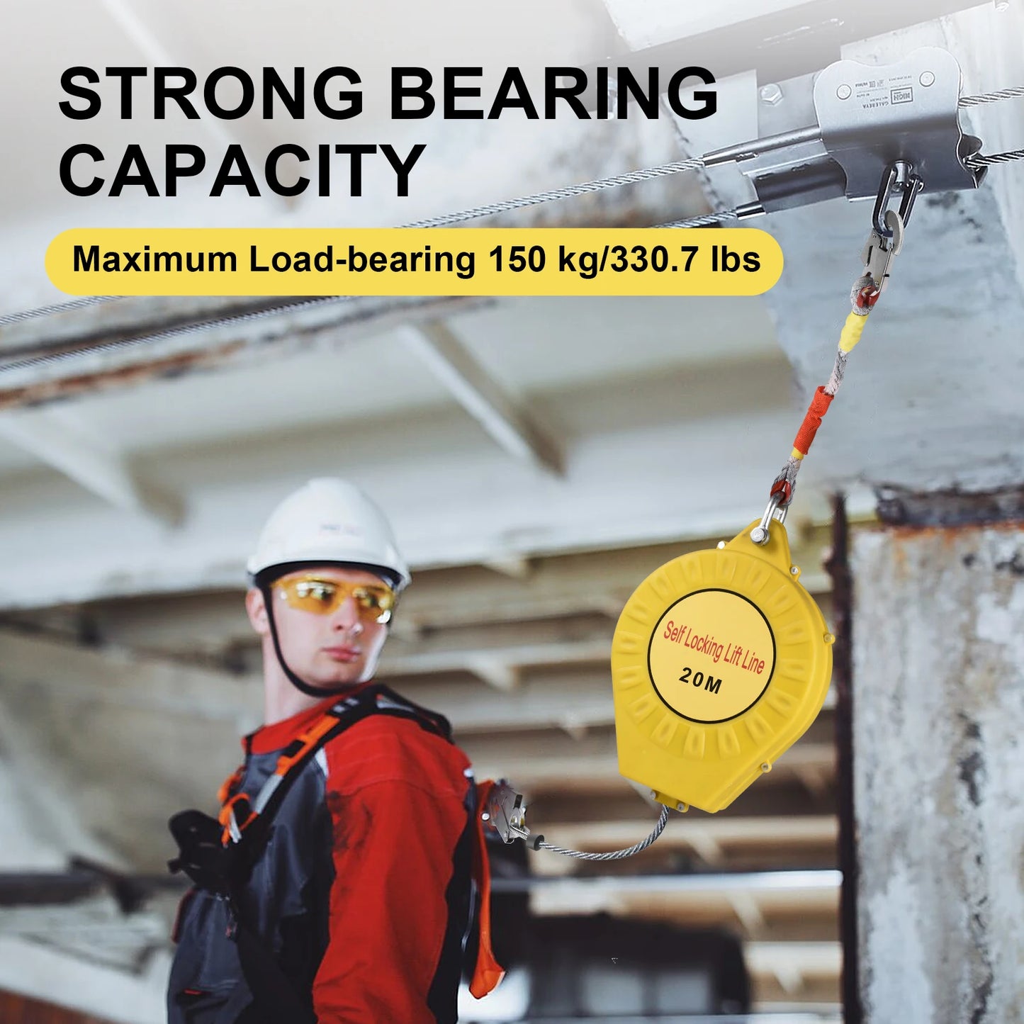 Automatic Retractable Lifeline Fall Protection With Alloy Steel Hook
