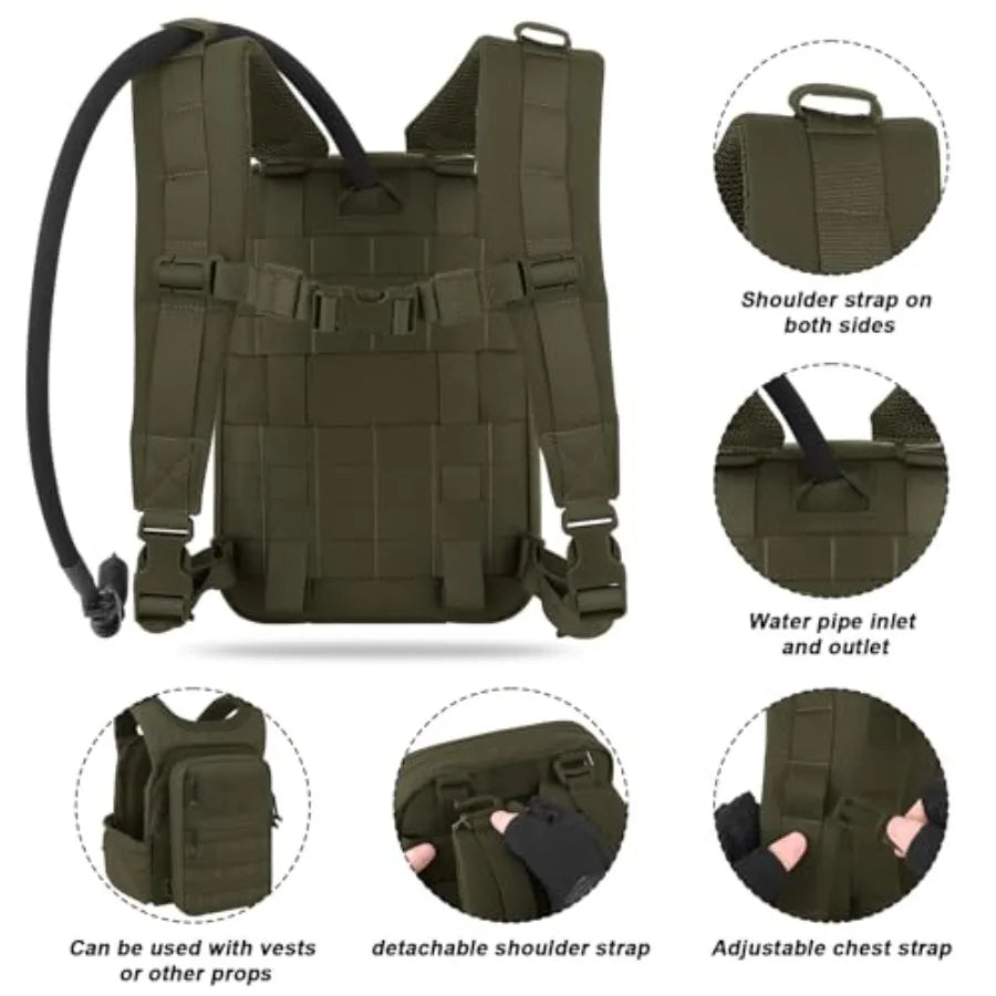 Tactical Molle Hydration Pack Lightweight Water Reservoir For Hiking