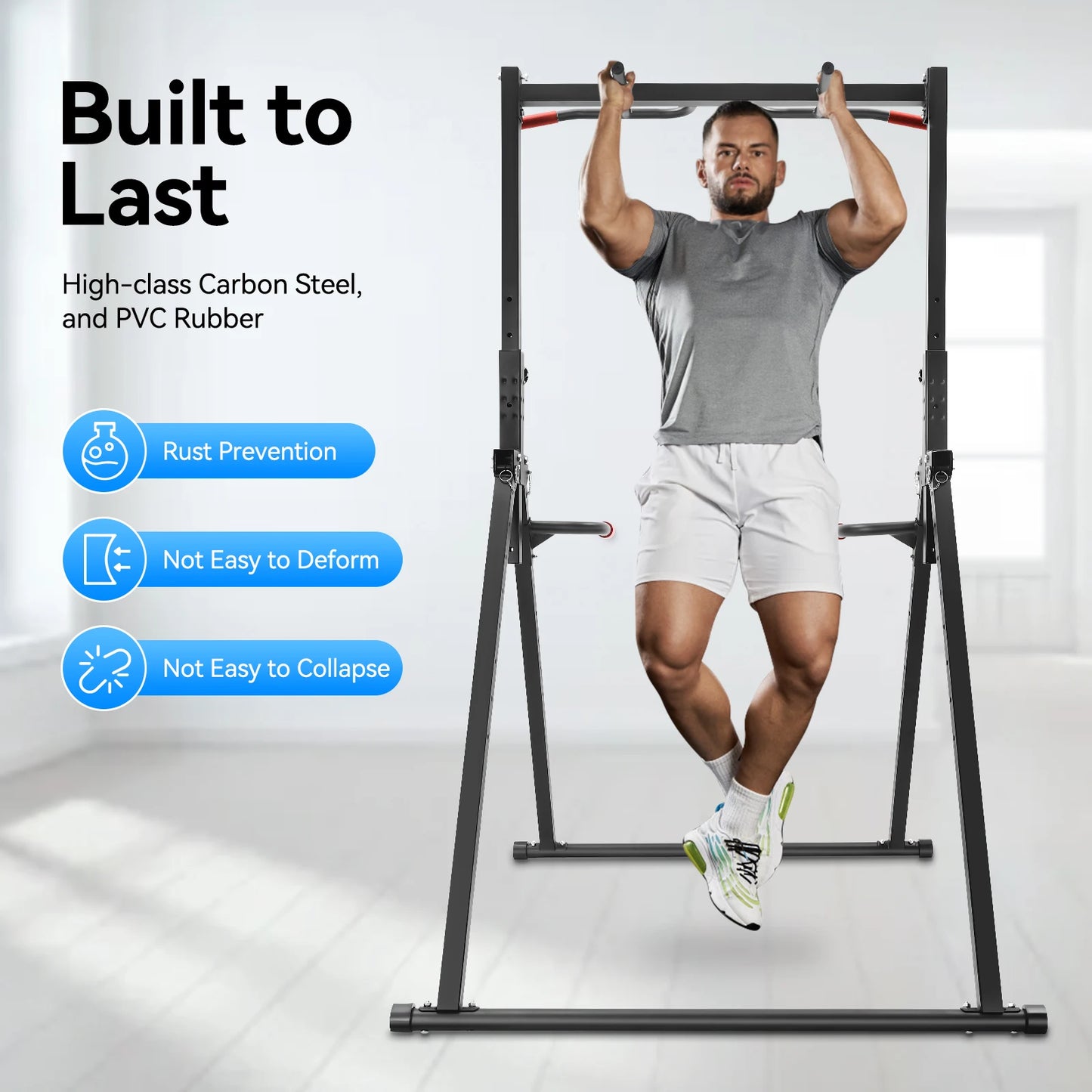 Power Tower Chin Up Bar Dip Bar Home Gym Adjustable