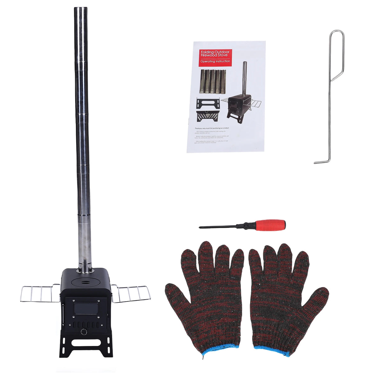 Portable Folding Wood Burning Stove For Tent Camping And Cooking