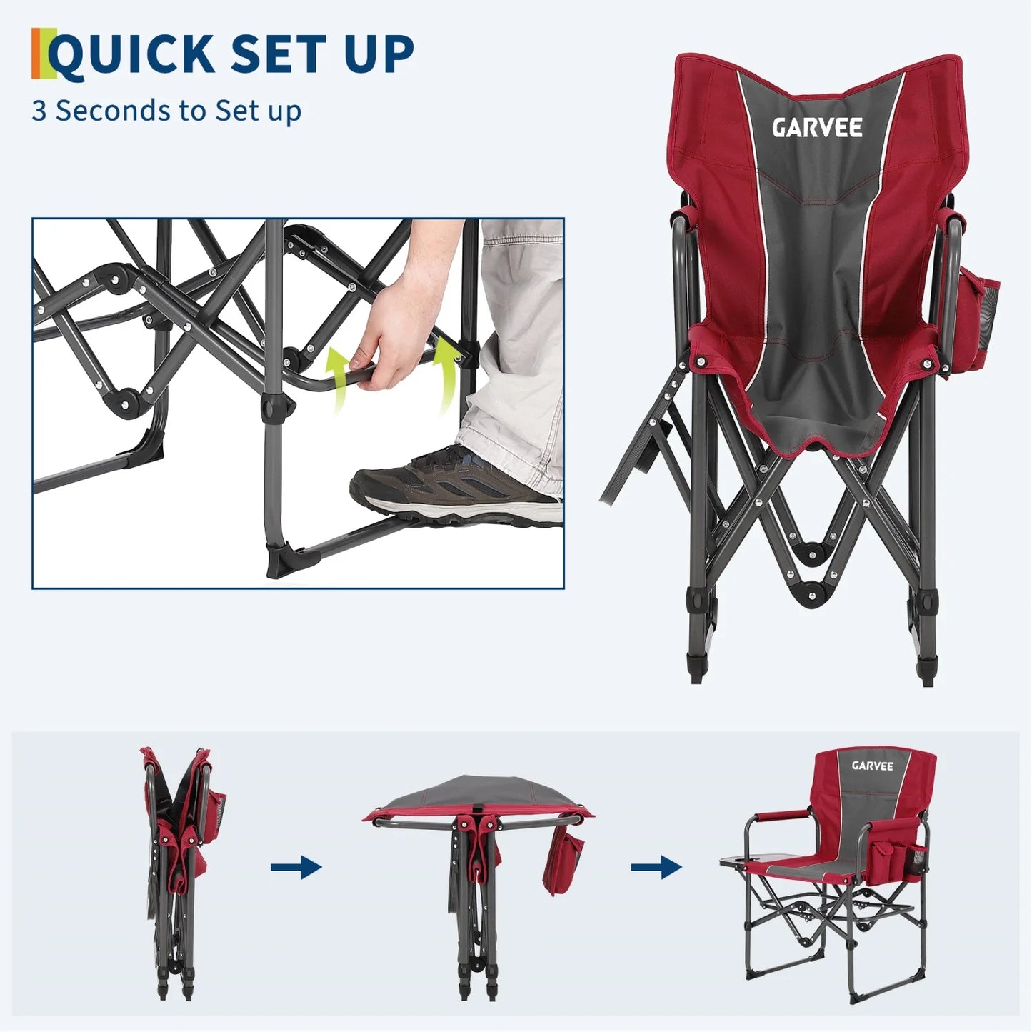 HiMISS Heavy Duty Folding Directors Chair Cup Holder 400 Lb
