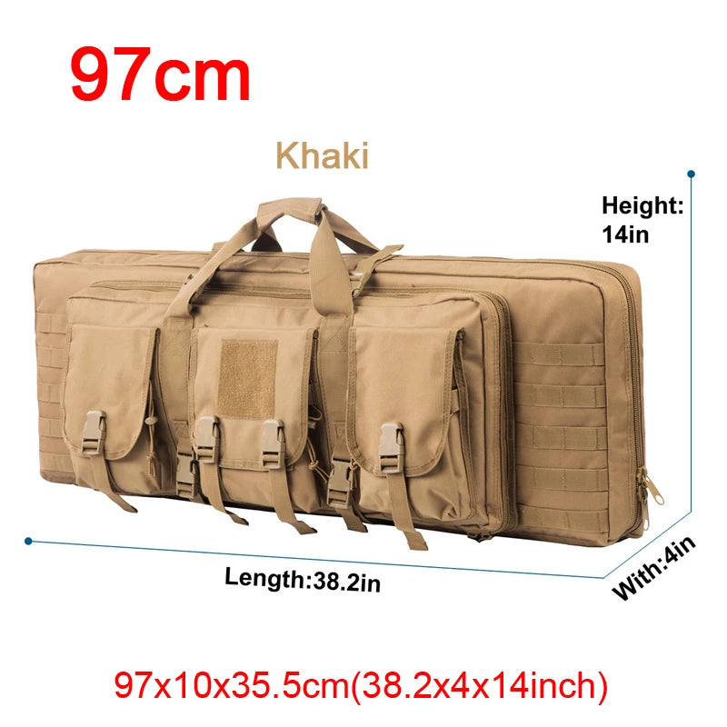 LQARMY Tactical Double Rifle Case Molle Bag Sniper Airsoft Gun