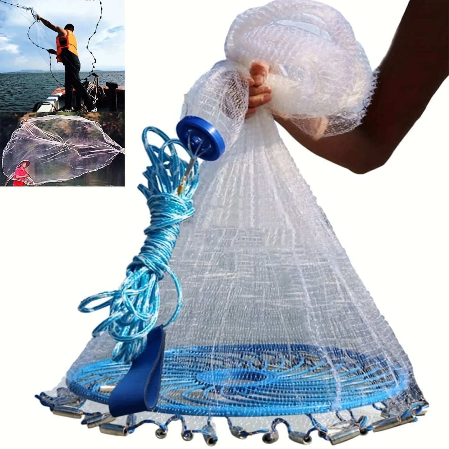 American Style Handmade Fishing Net for Freshwater and Saltwater Use