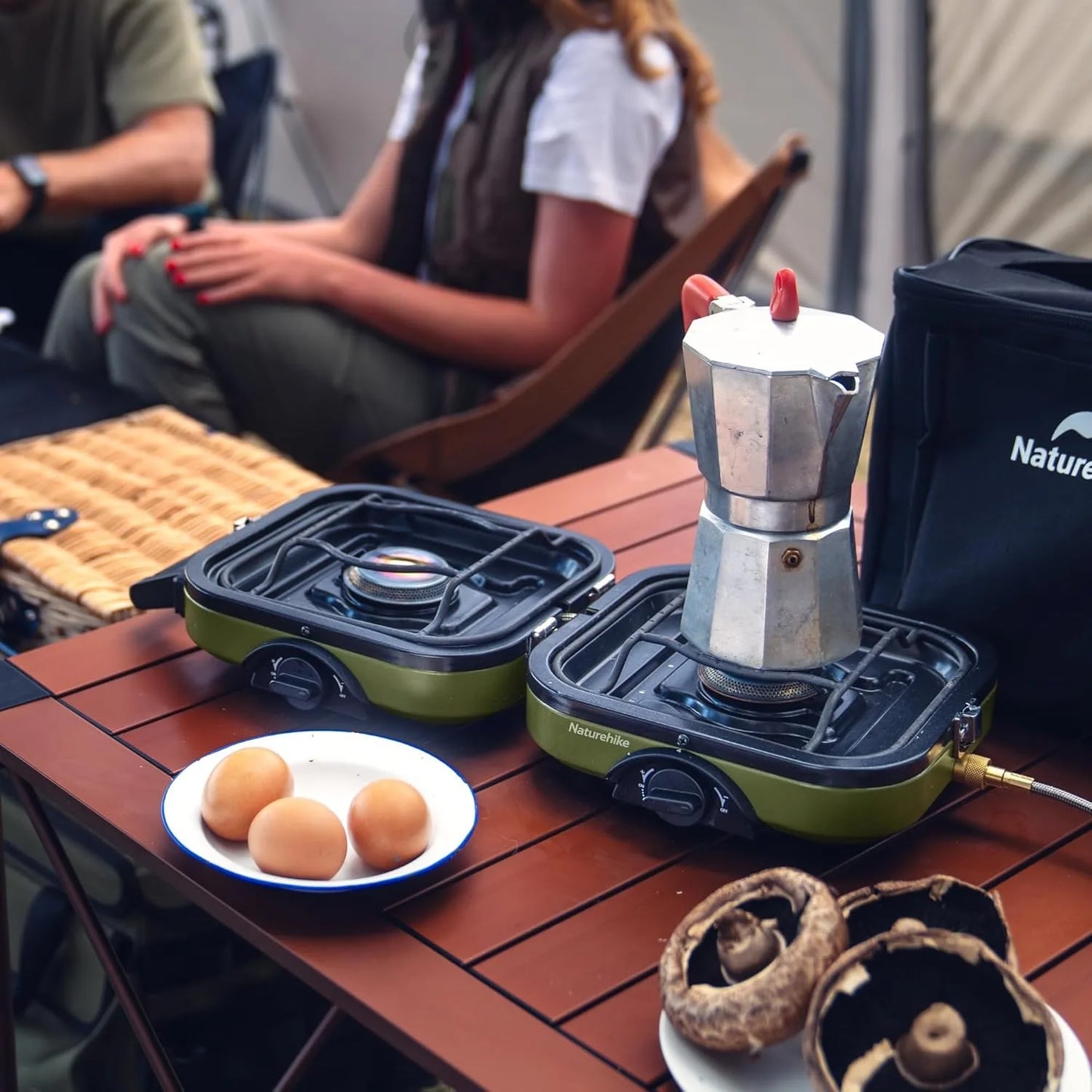 Naturehike 2 Burner Folding Camping Stove Propane 16000 BTU With Carry Bag