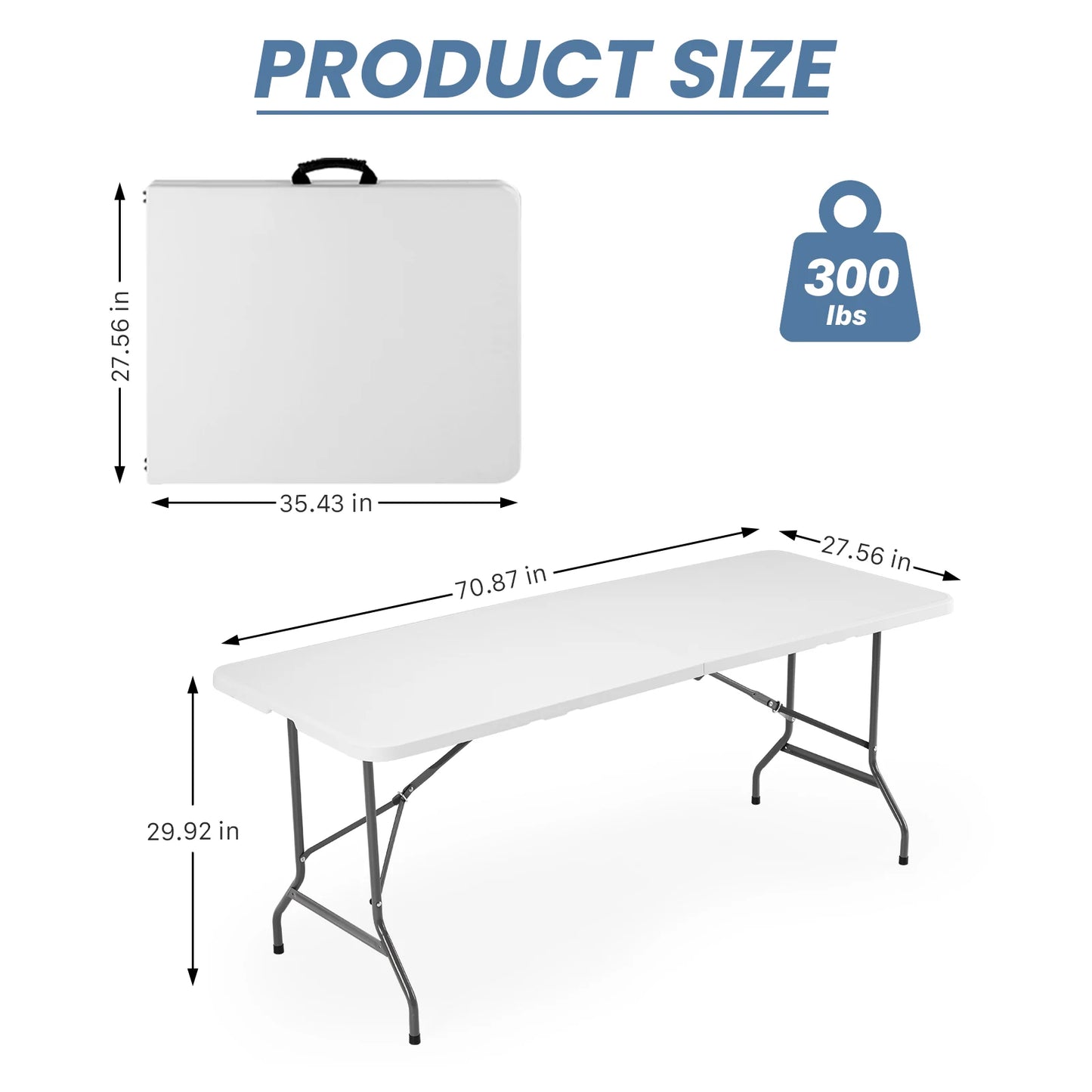 JHK Portable Folding Camping Table Heavy Duty Outdoor Carry Handle