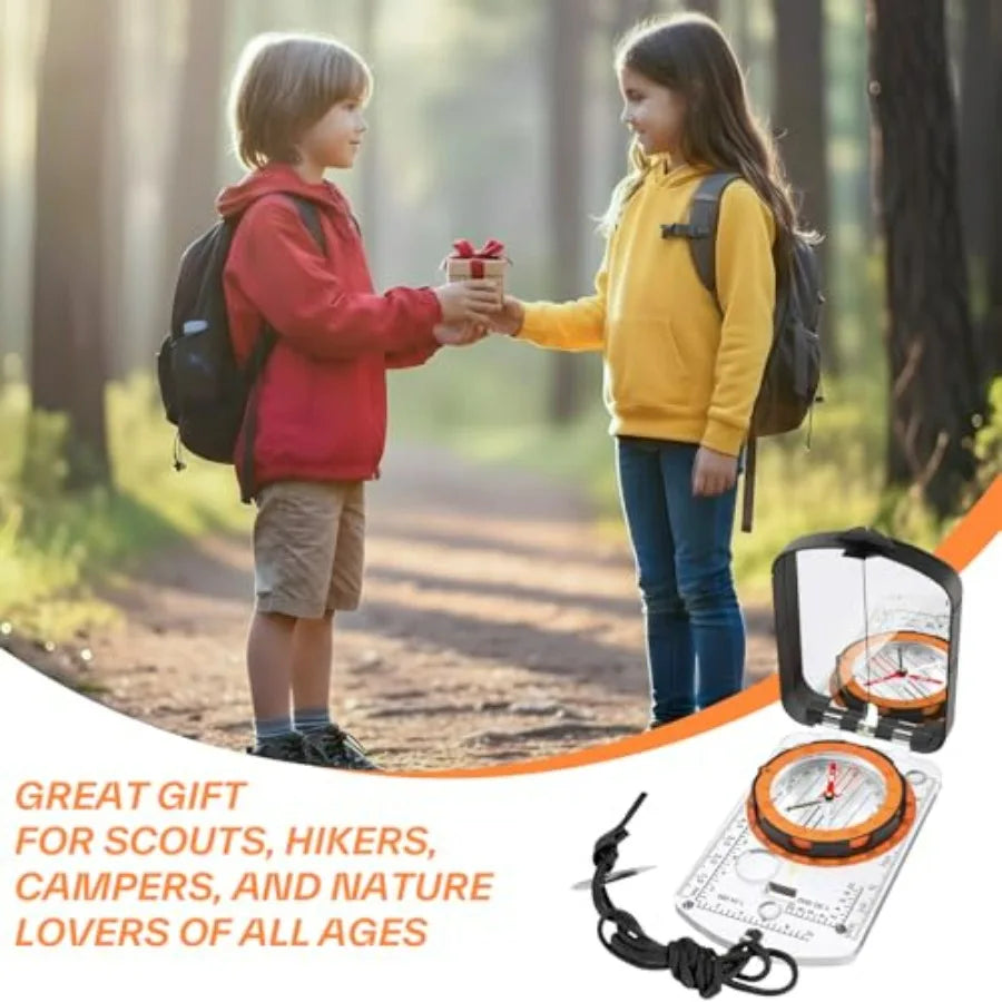 Hiking Compass With Mirror For Survival And Orienteering Camping