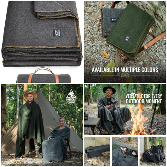 YTYIN Large Natural Wool Camping Blanket