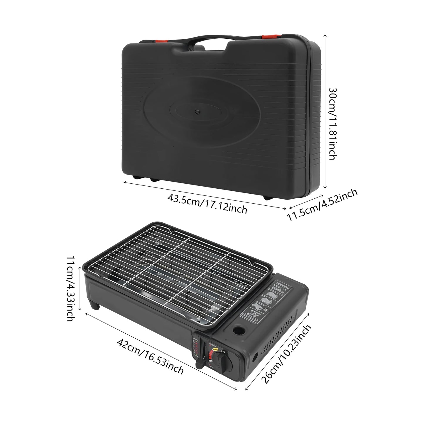 Portable Gas Barbecue Stove for Outdoor Camping with Carrying Case