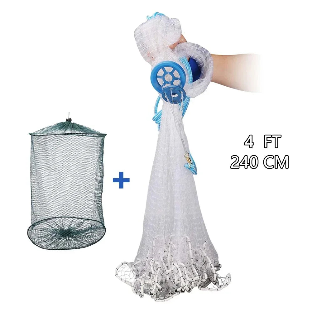 Hand Throw Cast Net For Freshwater And Saltwater Fishing Bait