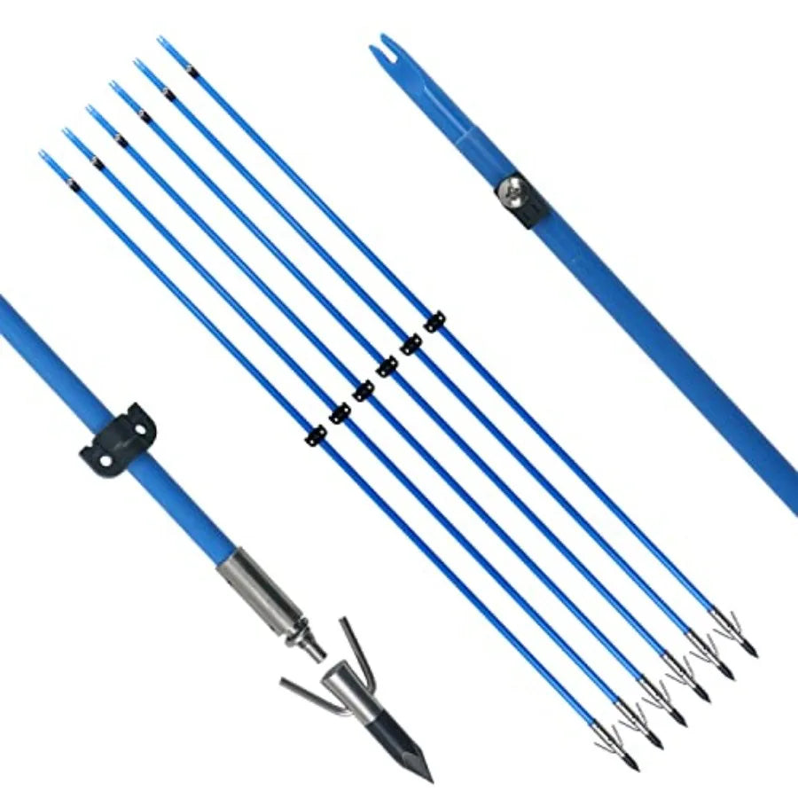 Fiberglass Bowfishing Arrows With Broadhead For Compound And Recurve