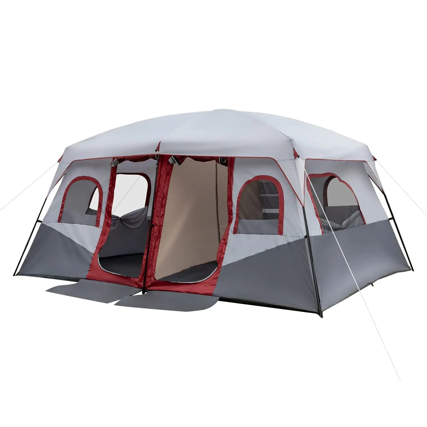Waterproof Windproof Camping Tent With Two Doors And Separate Rooms