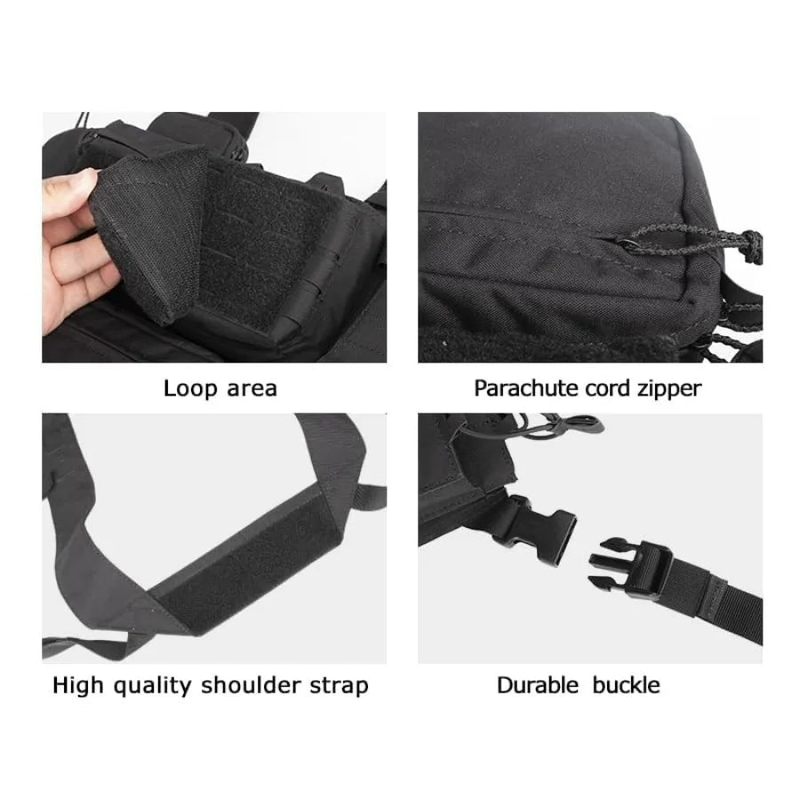 Tactical Chest Mini Rig 1000D Quick Release Vest With Pockets