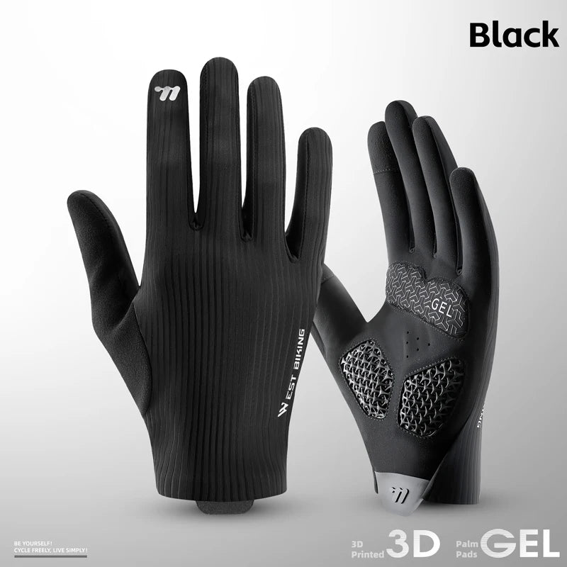 West Biking 3D Printed Gel Cycling Gloves Shock Absorbing Full Finger